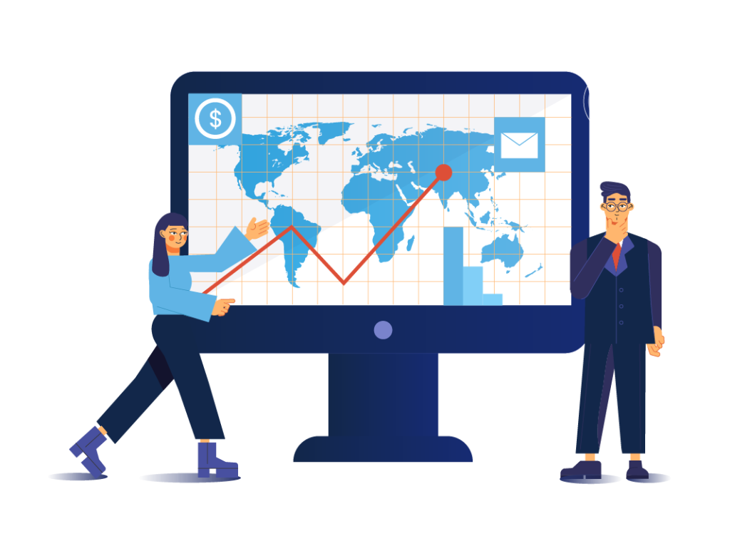 Analytics and global tracking concept used by the best marketing agencies to monitor performance and growth